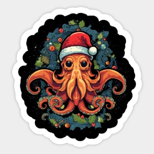 Octopus Christmas Sticker